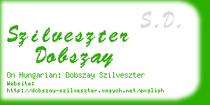 szilveszter dobszay business card